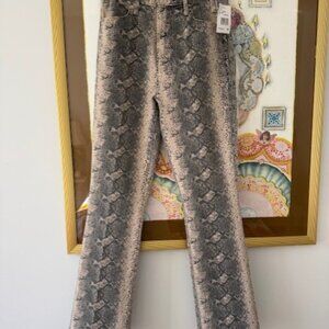 MOTHER  Pants, 26, The Hustler Flood, Snakeskin, Jeans, NWT